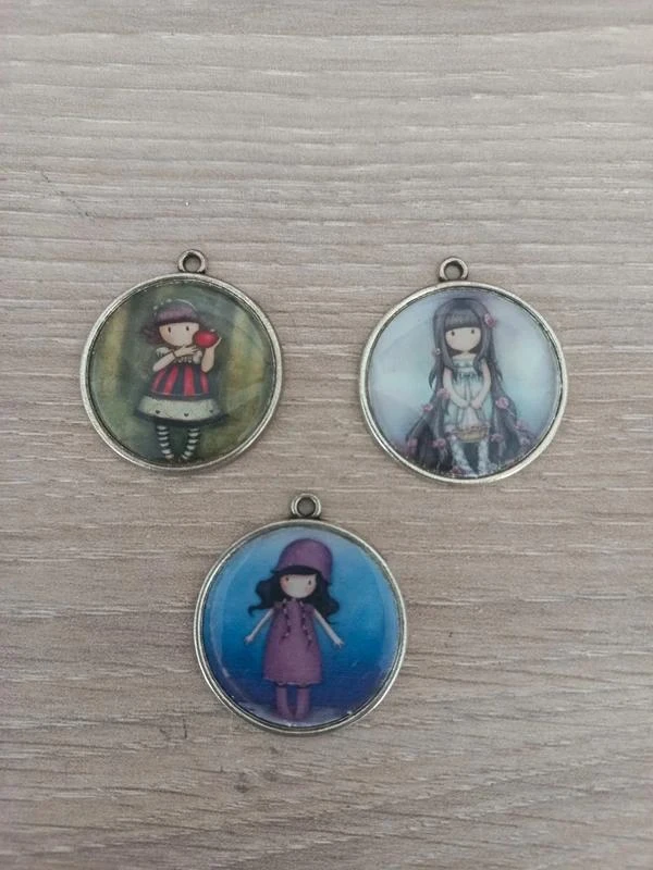 Lot De 3 Pendentifs "Gorjuss"